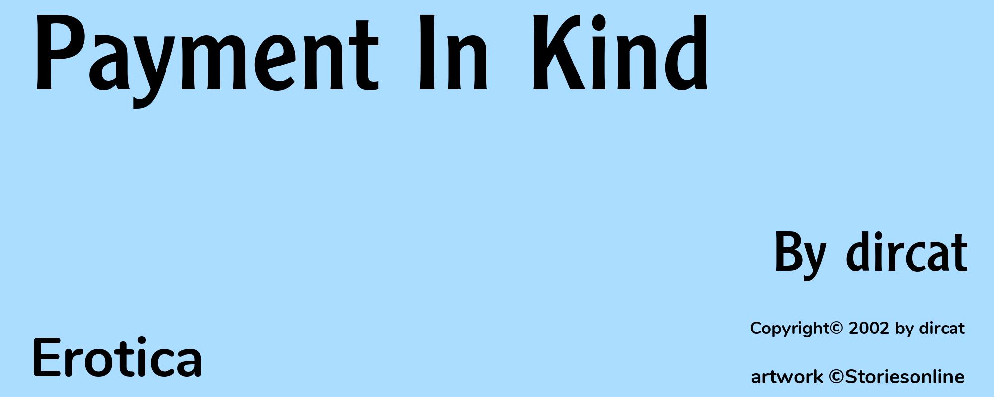 Payment In Kind - Cover