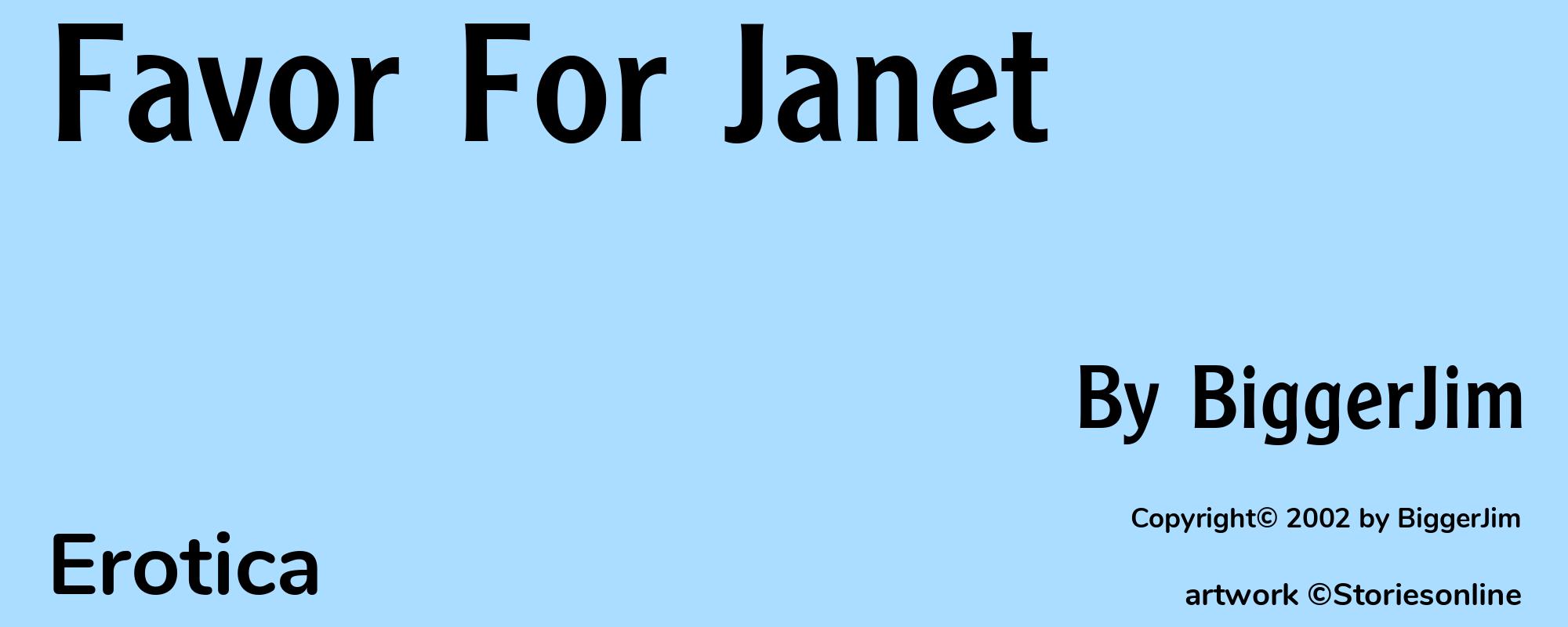 Favor For Janet - Cover