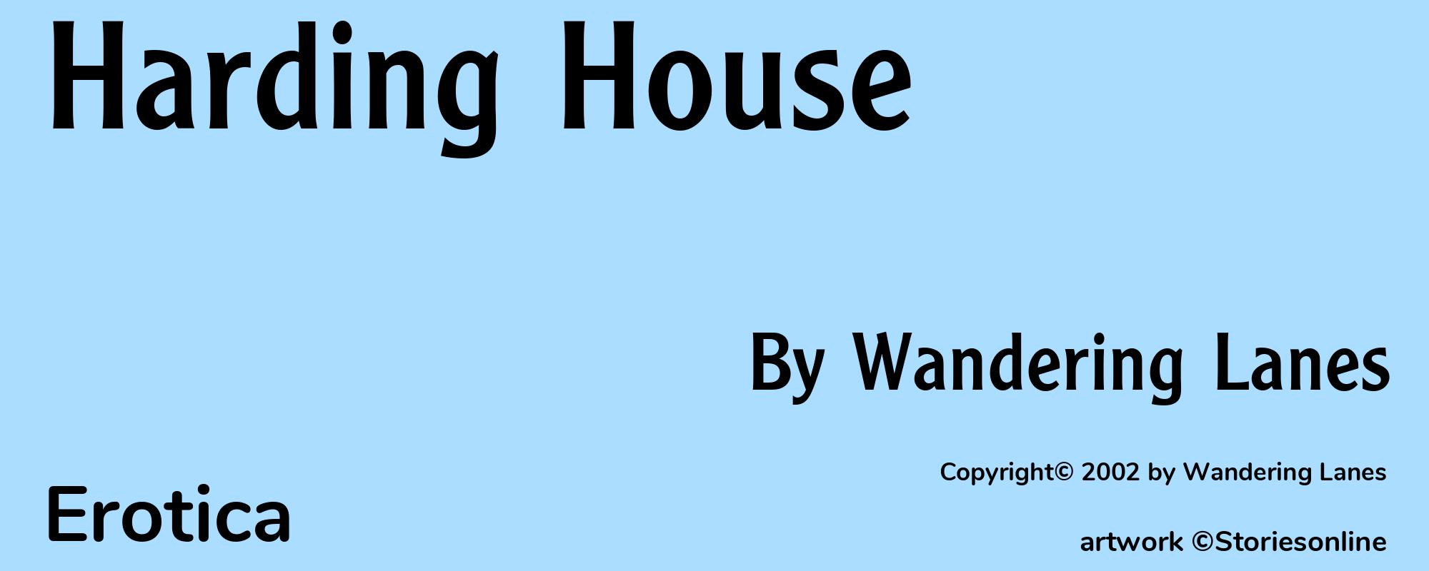 Harding House - Cover