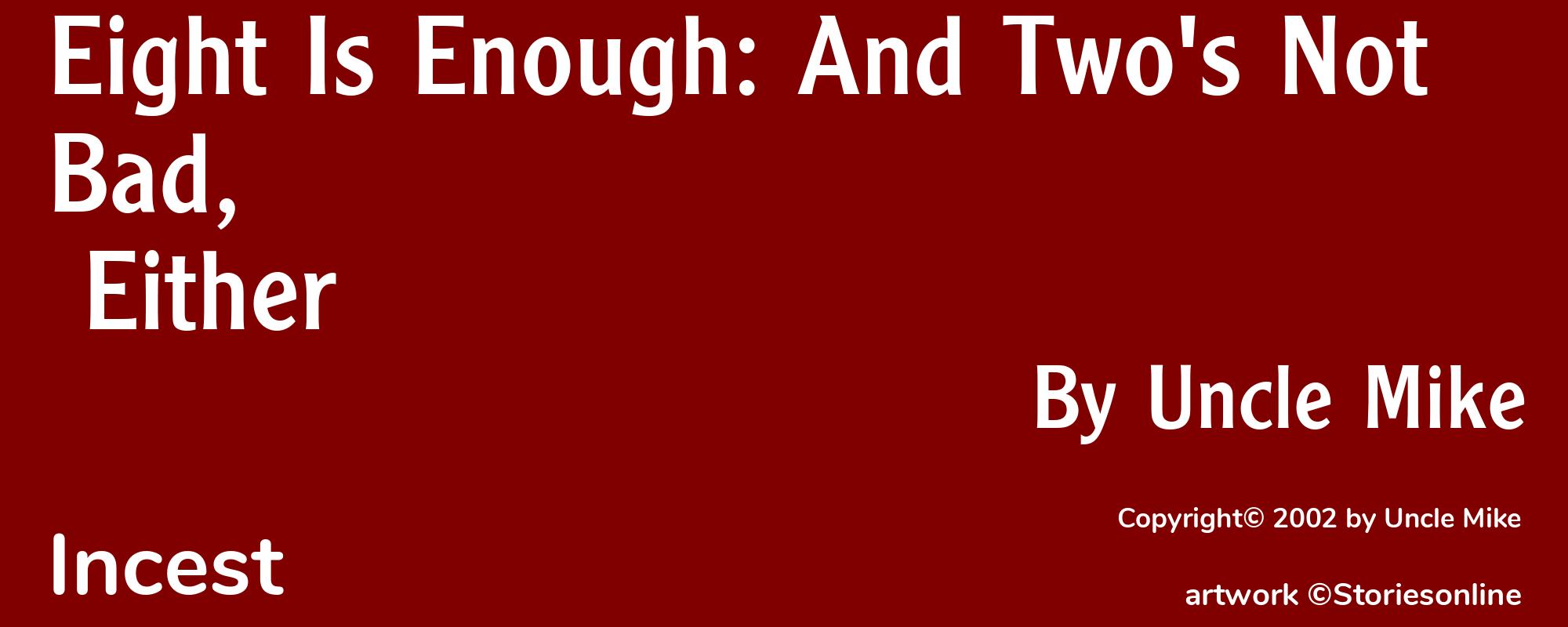 Eight Is Enough: And Two's Not Bad, Either - Cover