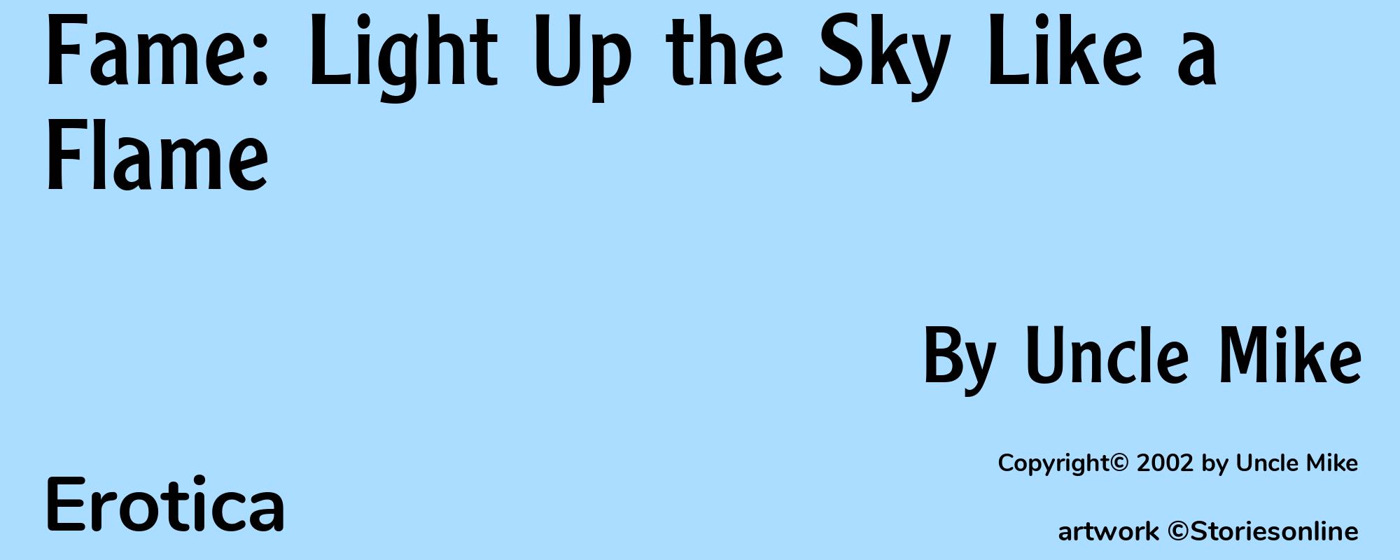 Fame: Light Up the Sky Like a Flame - Cover