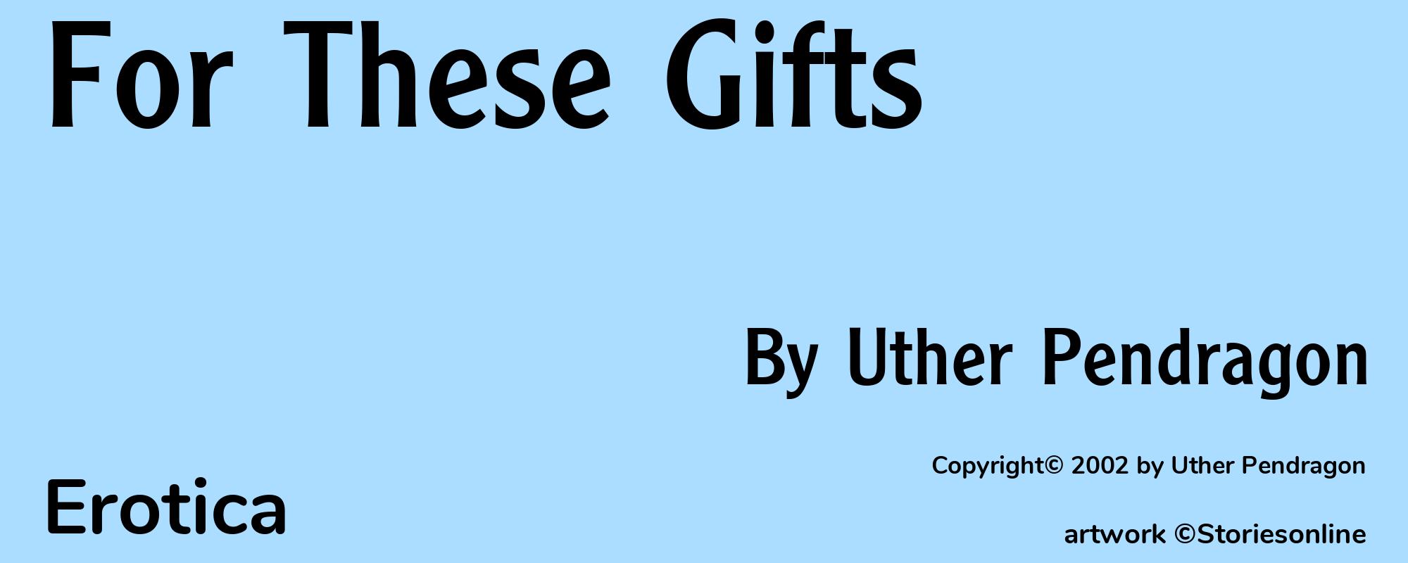 For These Gifts - Cover