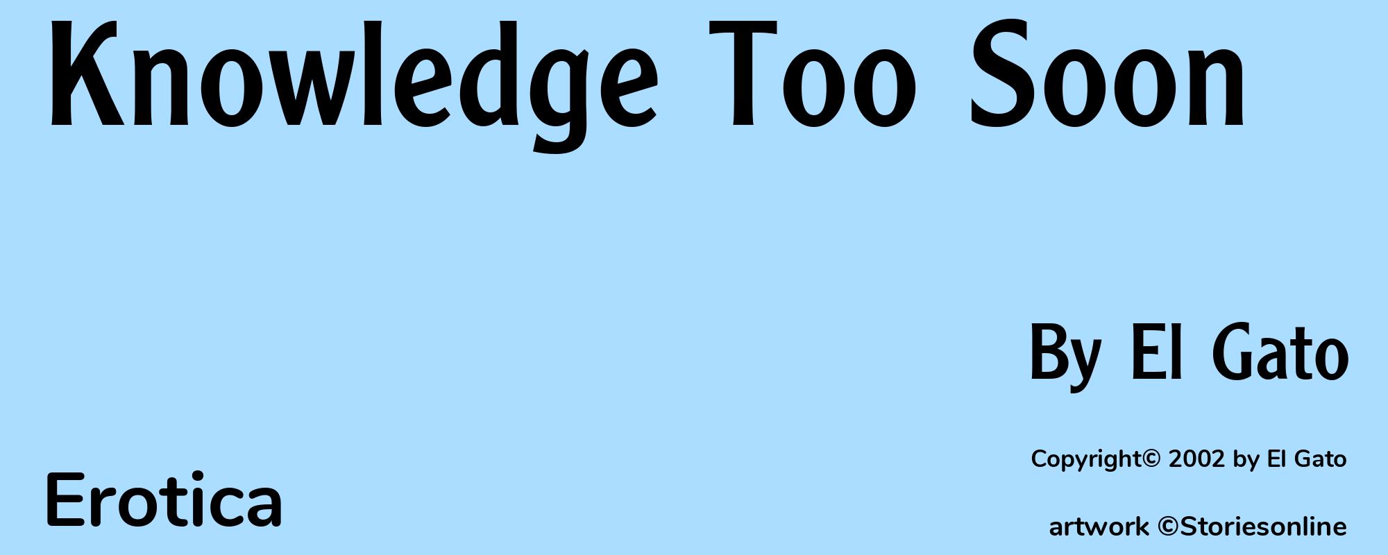 Knowledge Too Soon - Cover