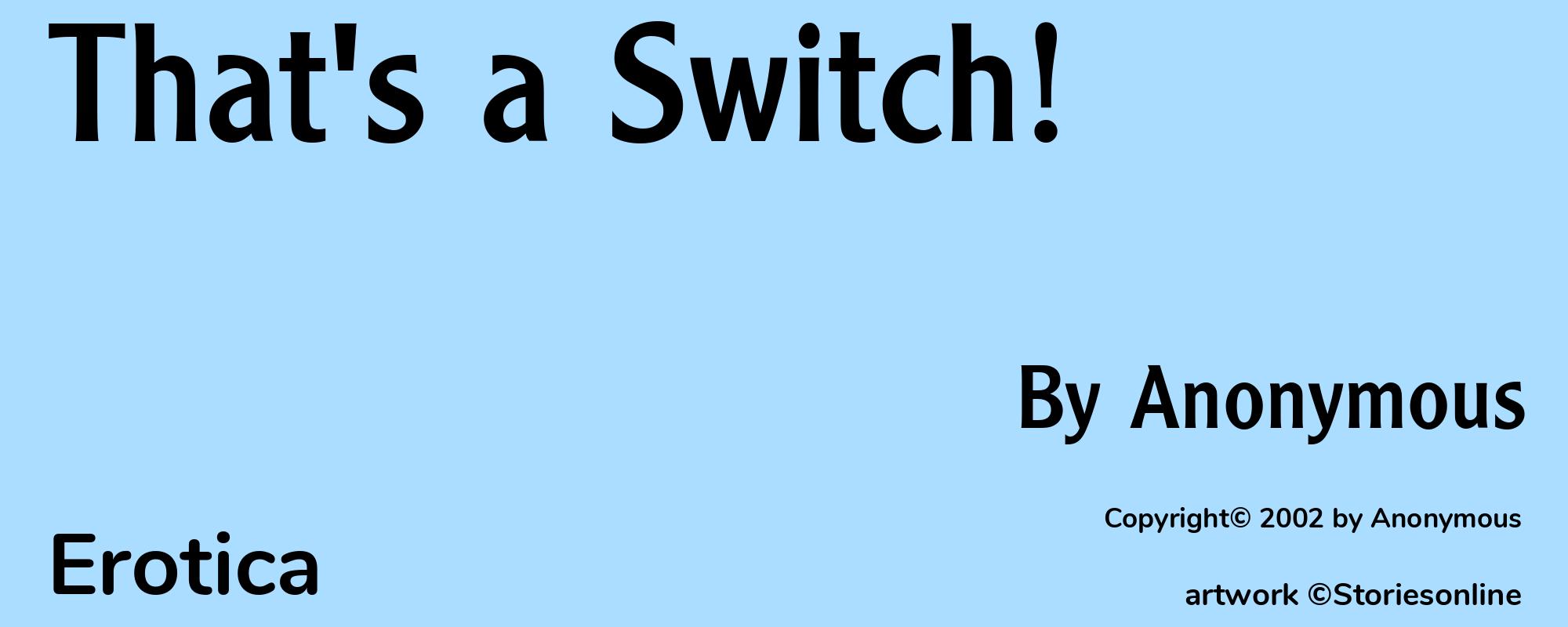 That's a Switch! - Cover