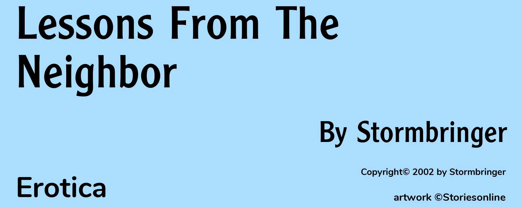 Lessons From The Neighbor - Cover