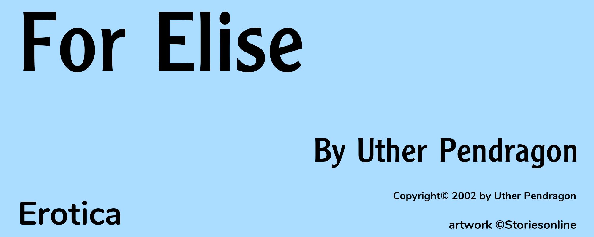 For Elise - Cover