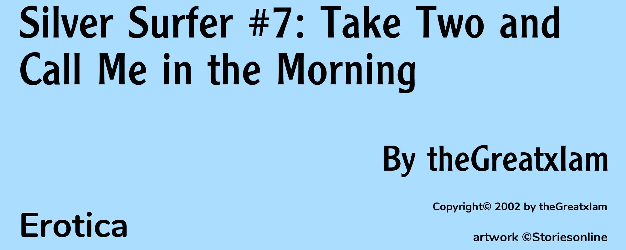 Silver Surfer #7: Take Two and Call Me in the Morning - Cover