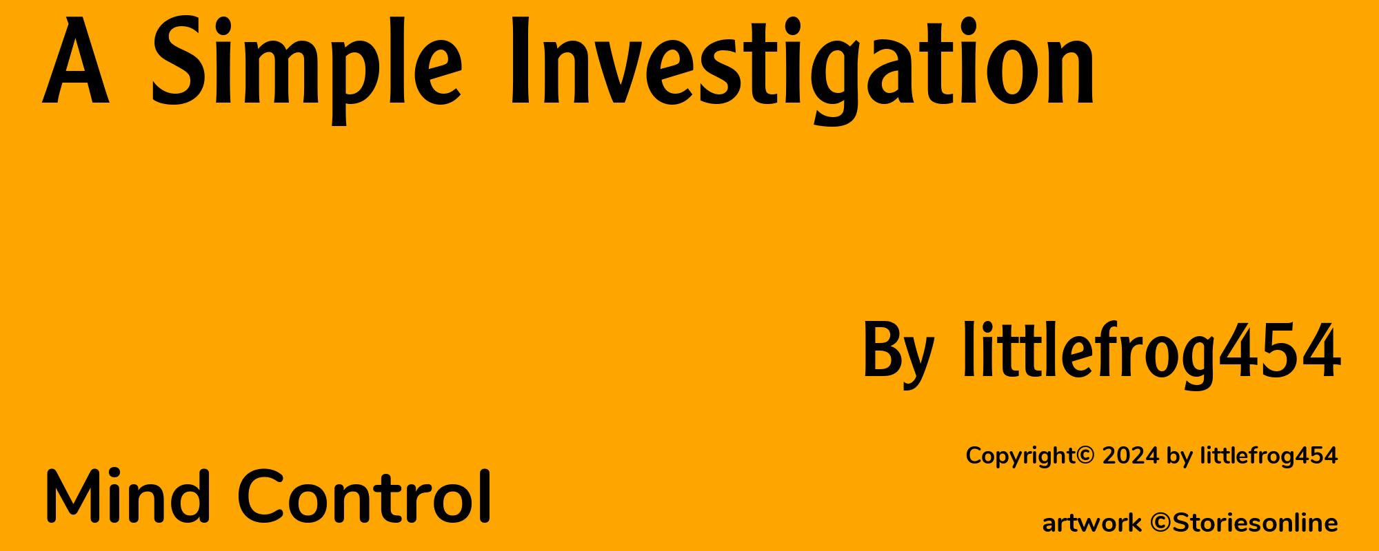 A Simple Investigation - Cover