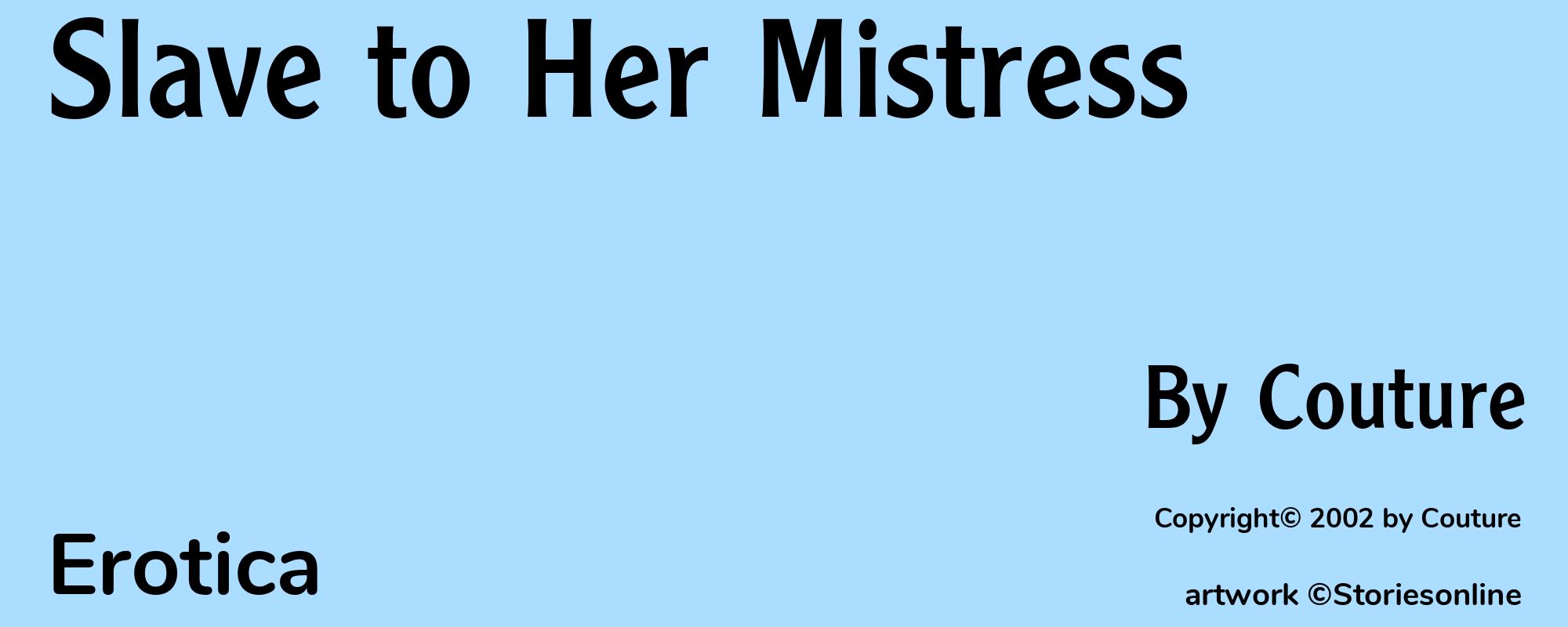 Slave to Her Mistress - Cover