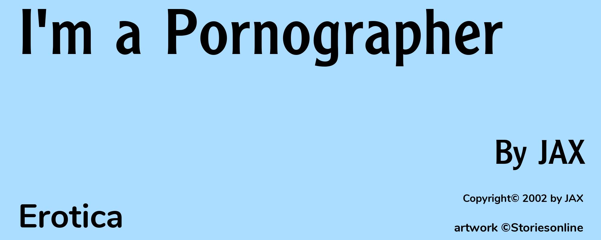 I'm a Pornographer - Cover