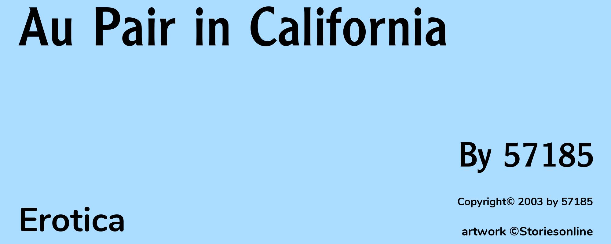 Au Pair in California - Cover