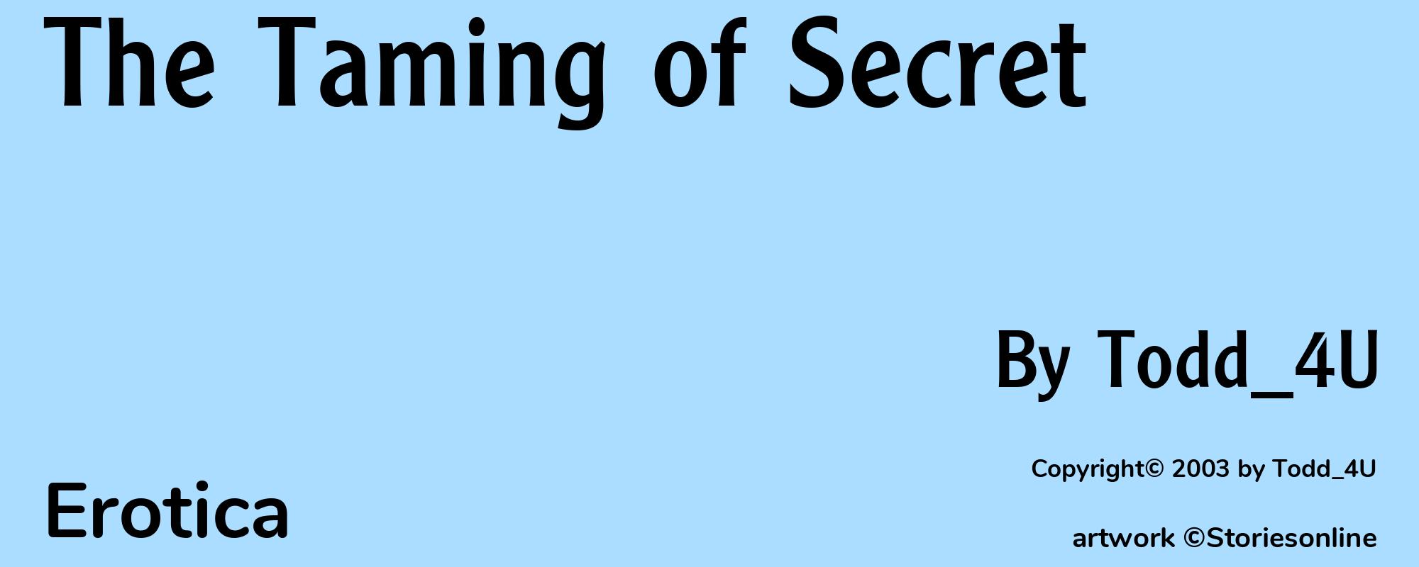 The Taming of Secret - Cover