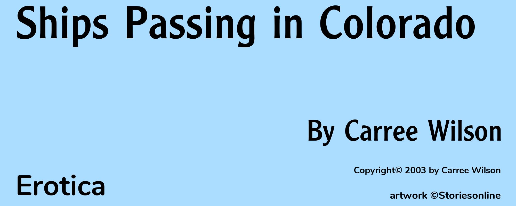 Ships Passing in Colorado - Cover