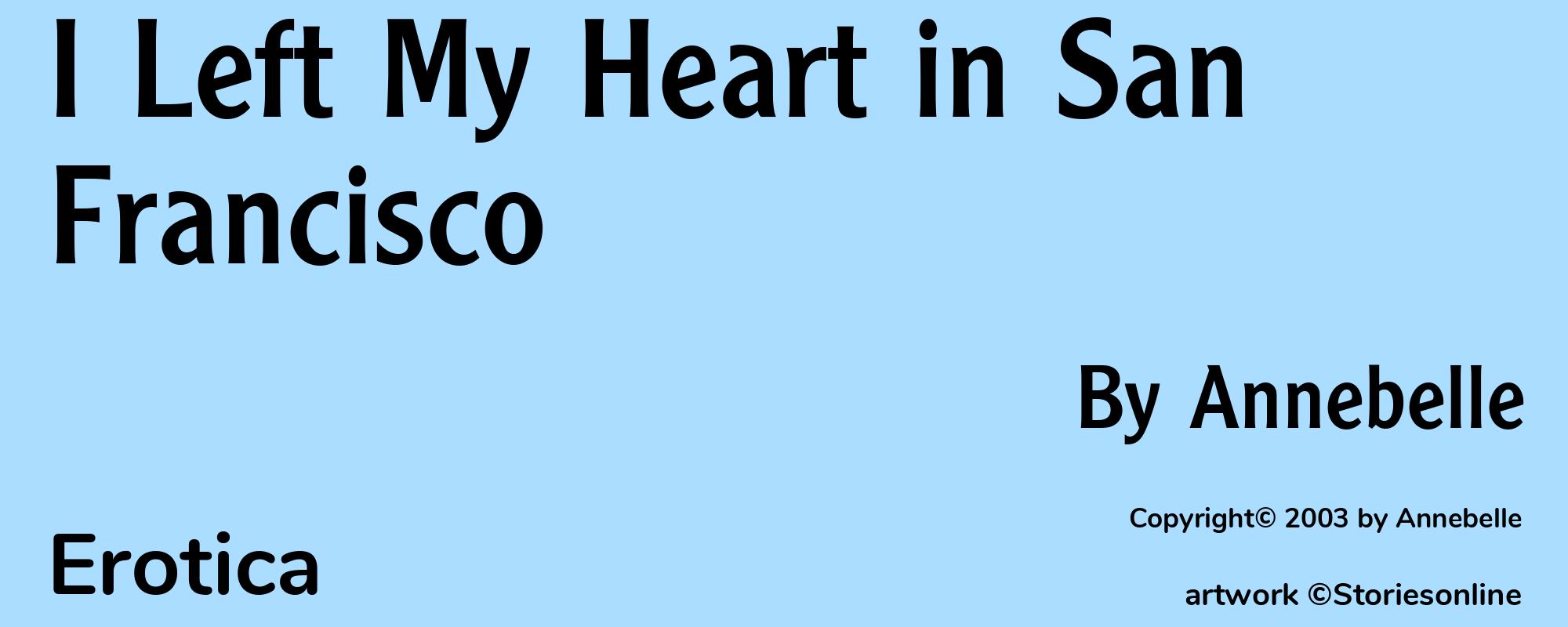 I Left My Heart in San Francisco - Cover