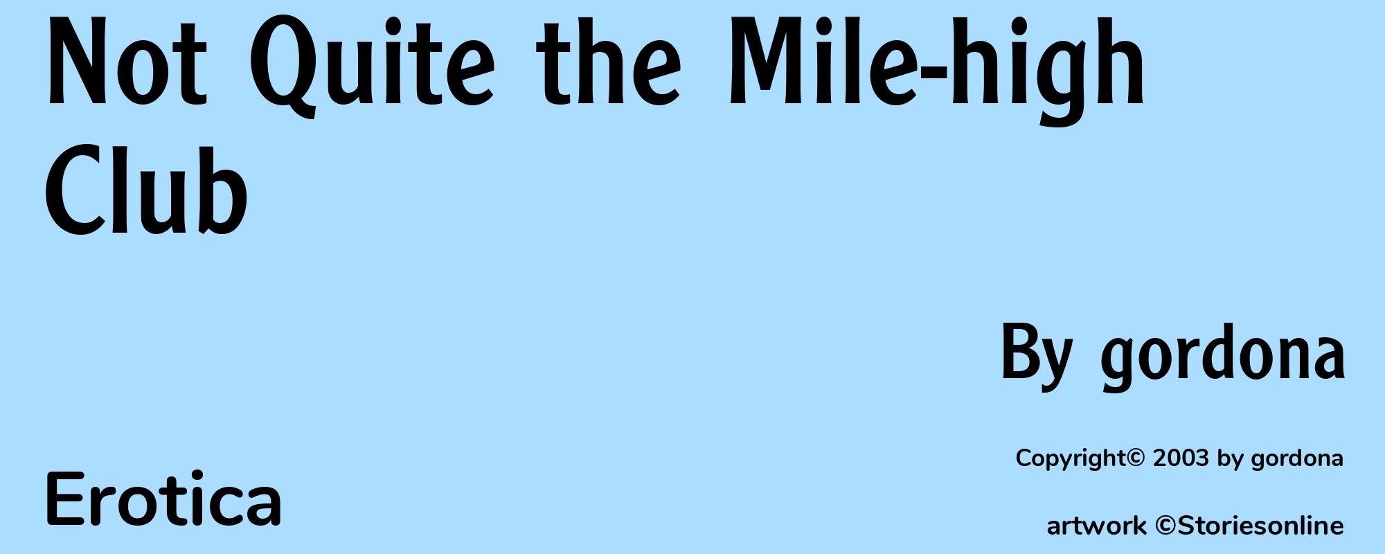 Not Quite the Mile-high Club - Cover