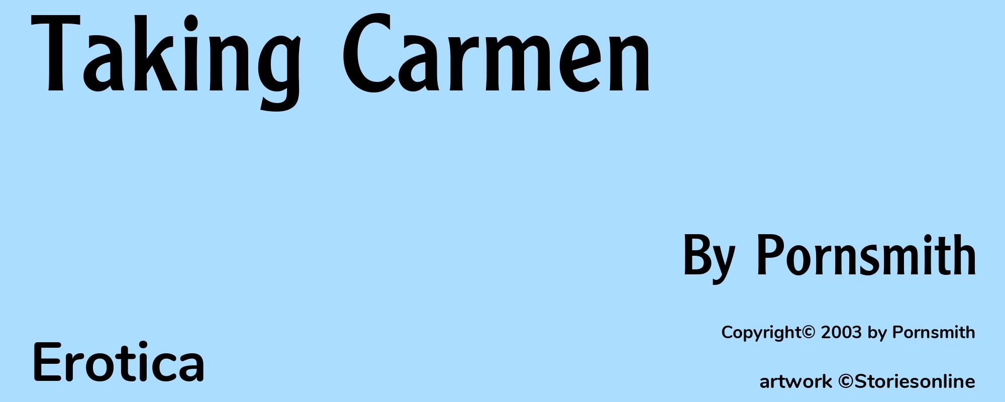 Taking Carmen - Cover