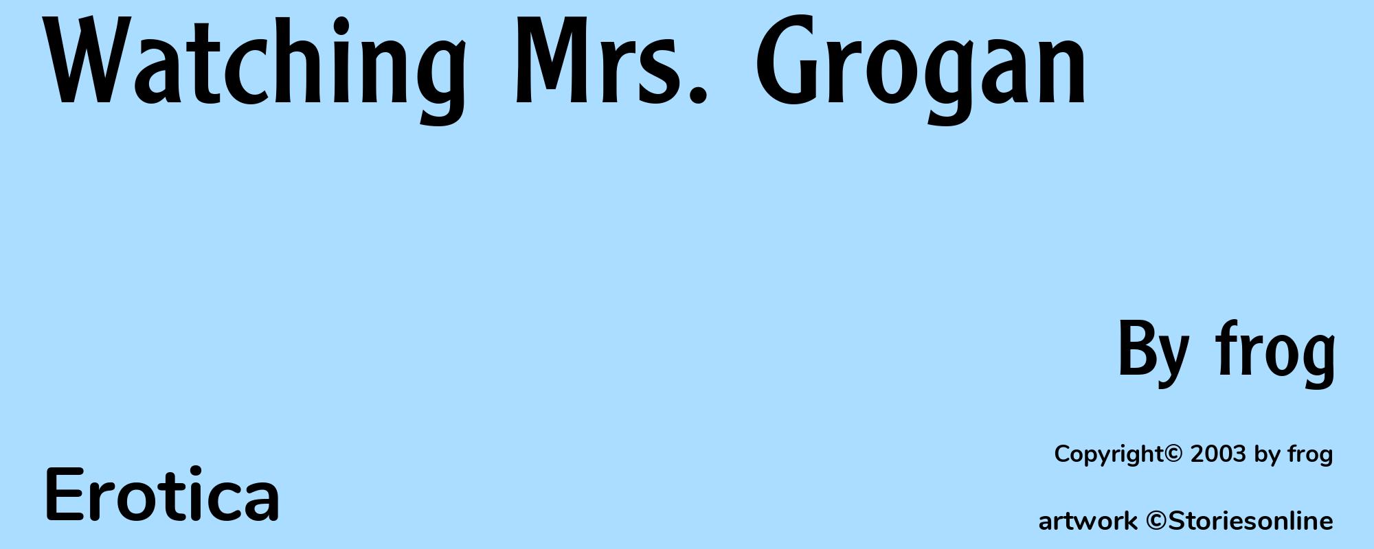 Watching Mrs. Grogan - Cover