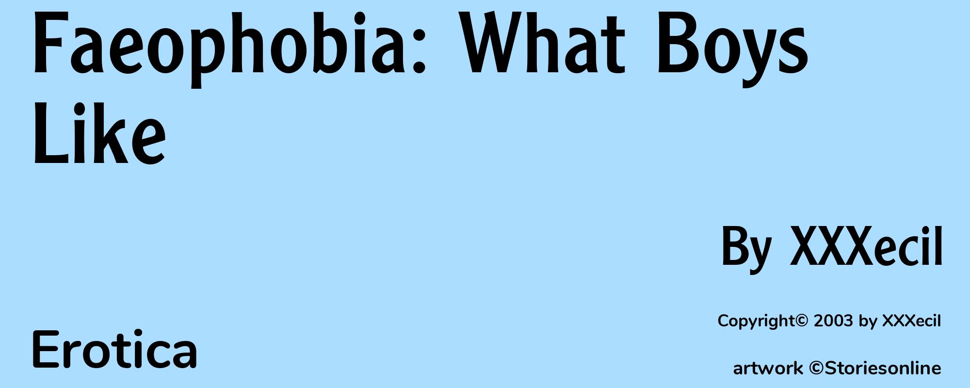 Faeophobia: What Boys Like - Cover