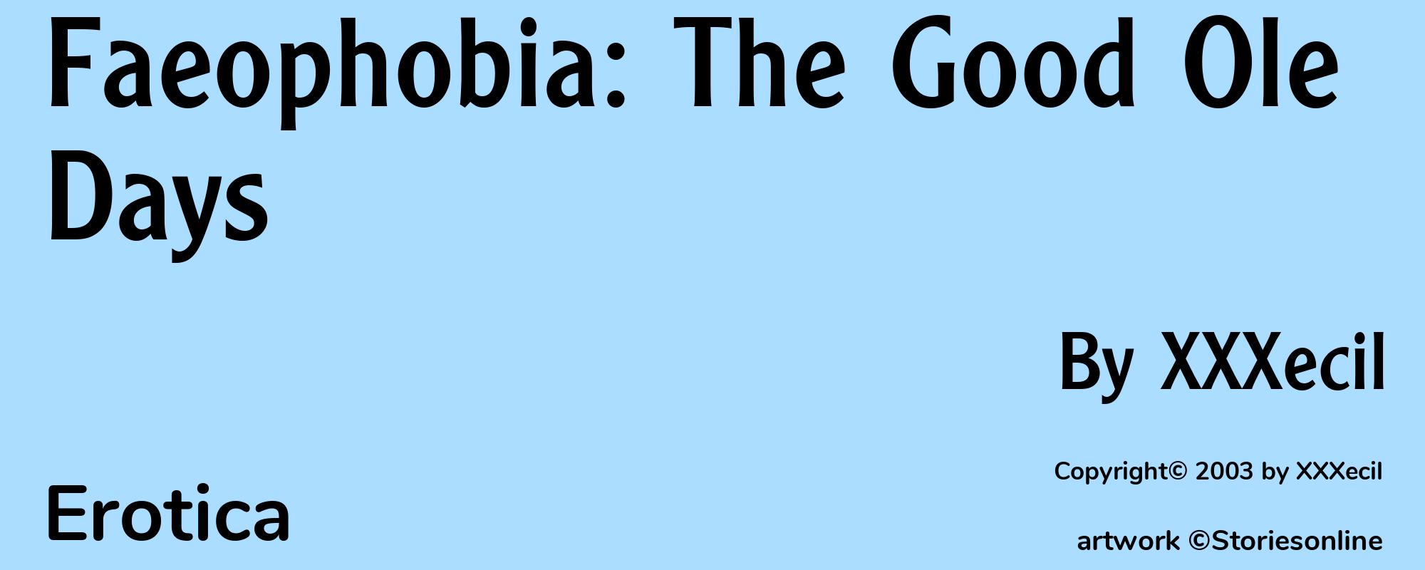 Faeophobia: The Good Ole Days - Cover