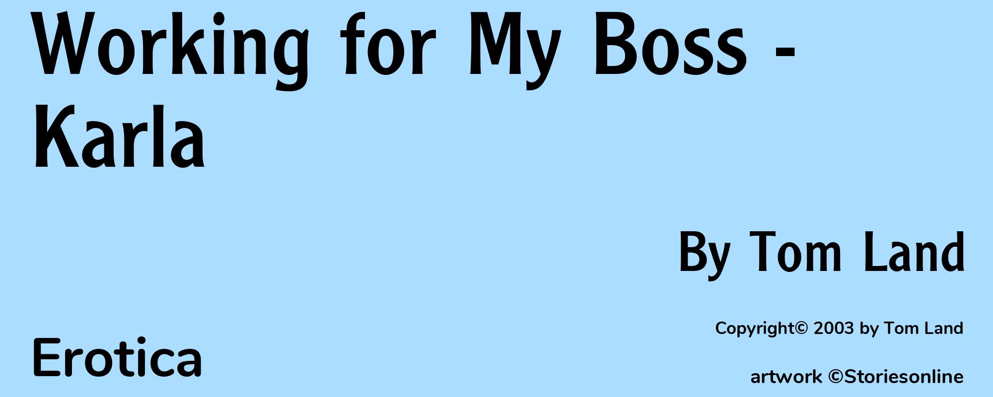 Working for My Boss - Karla - Cover