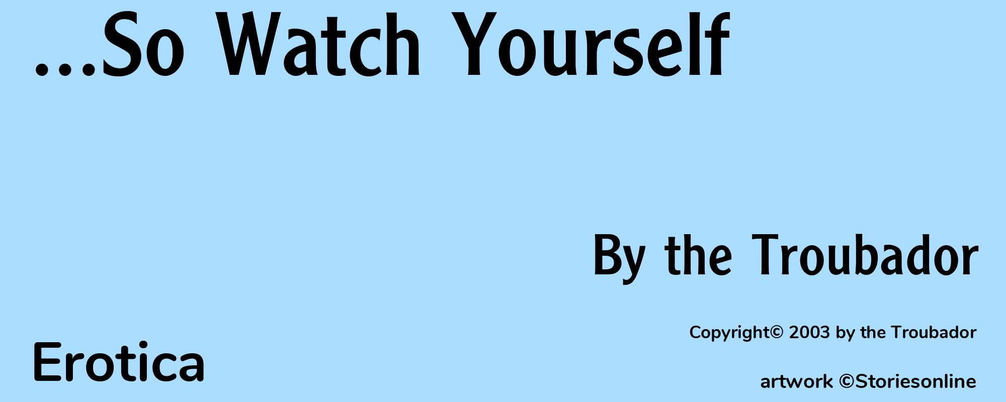...So Watch Yourself - Cover