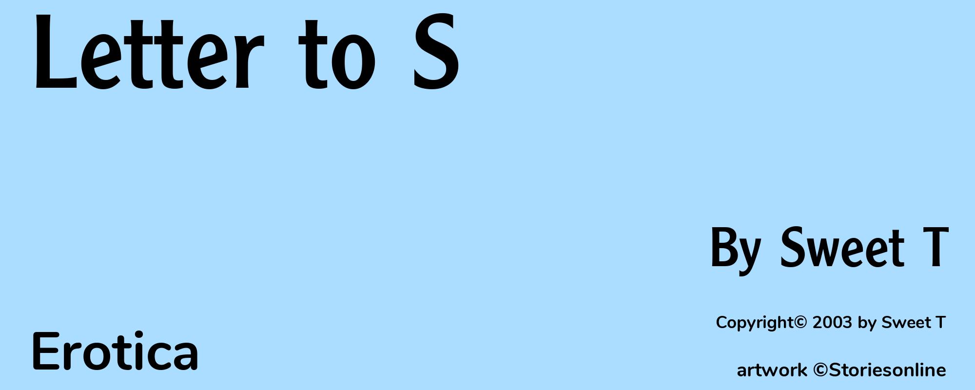 Letter to S - Cover
