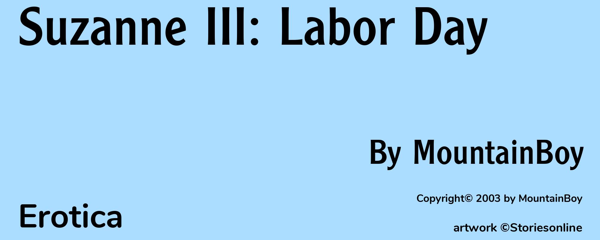 Suzanne III: Labor Day - Cover