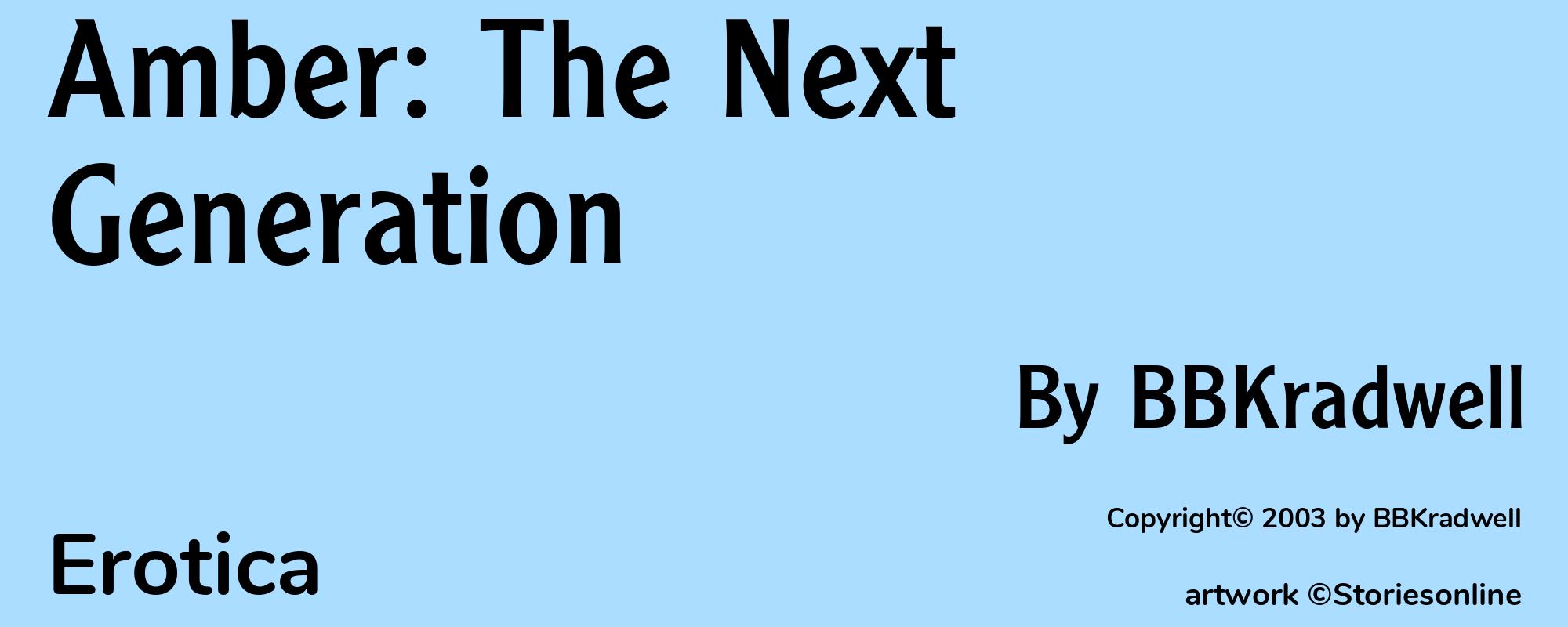 Amber: The Next Generation - Cover