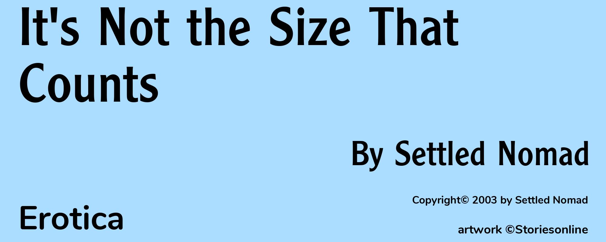 It's Not the Size That Counts - Cover