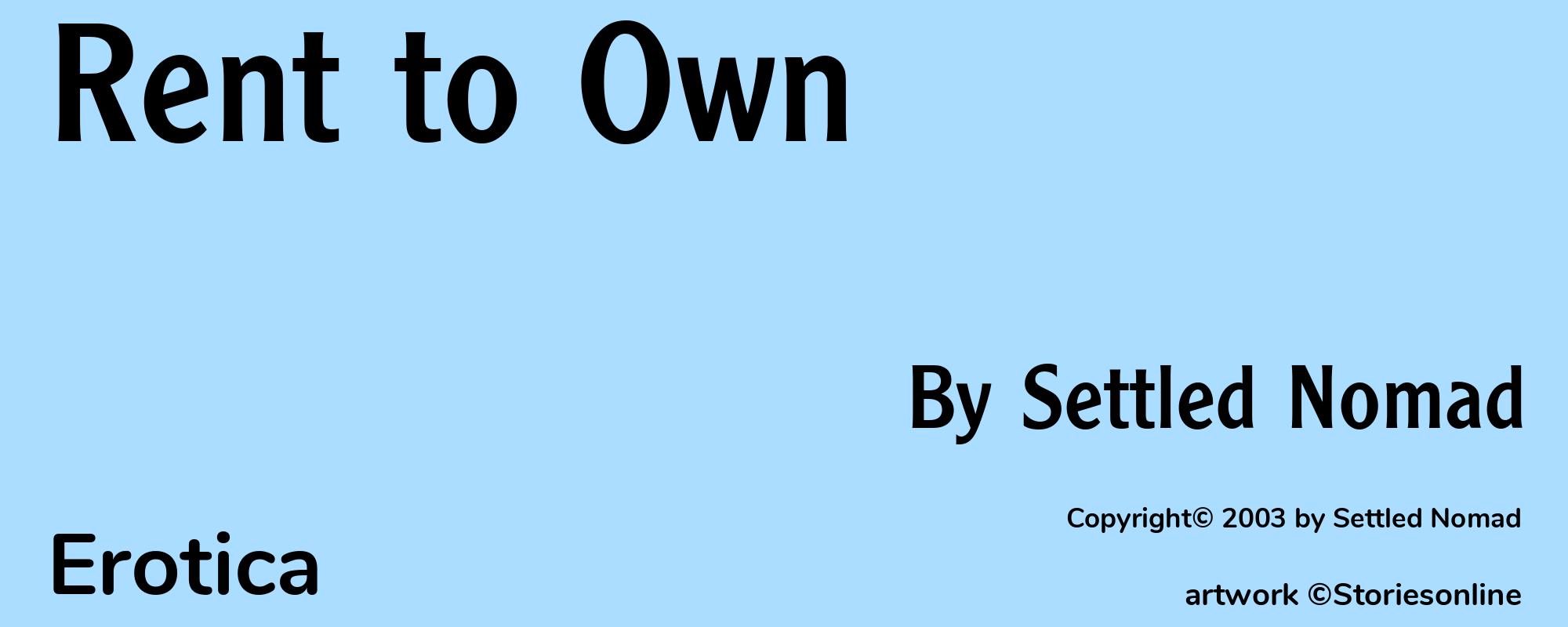 Rent to Own - Cover