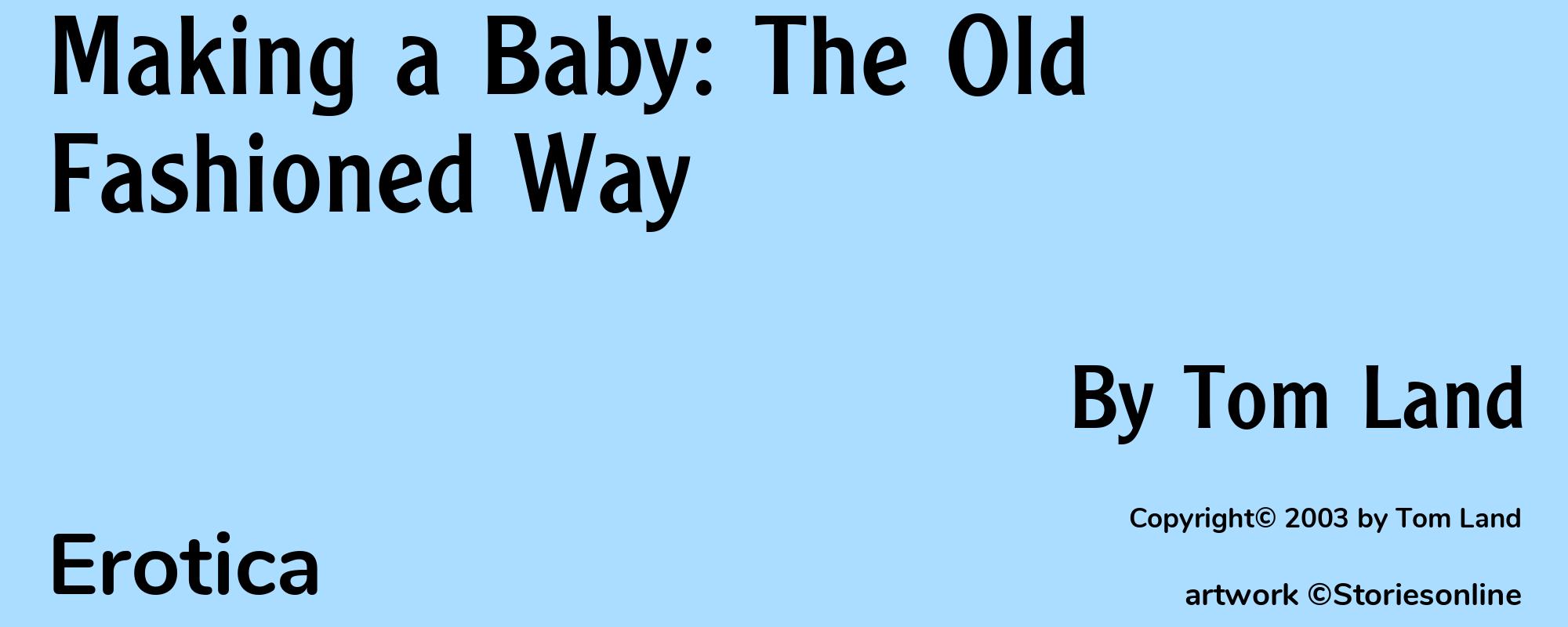 Making a Baby: The Old Fashioned Way - Cover