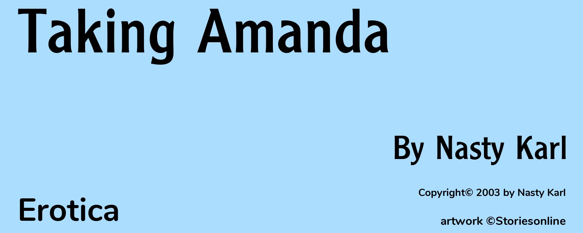 Taking Amanda - Cover