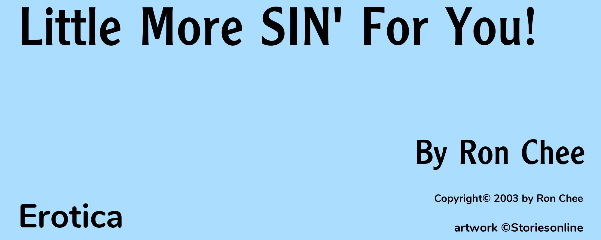 Little More SIN' For You! - Cover
