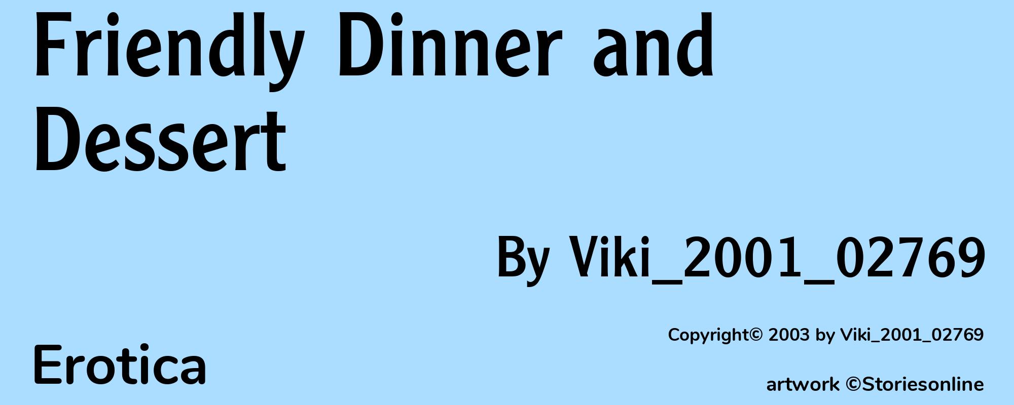 Friendly Dinner and Dessert - Cover