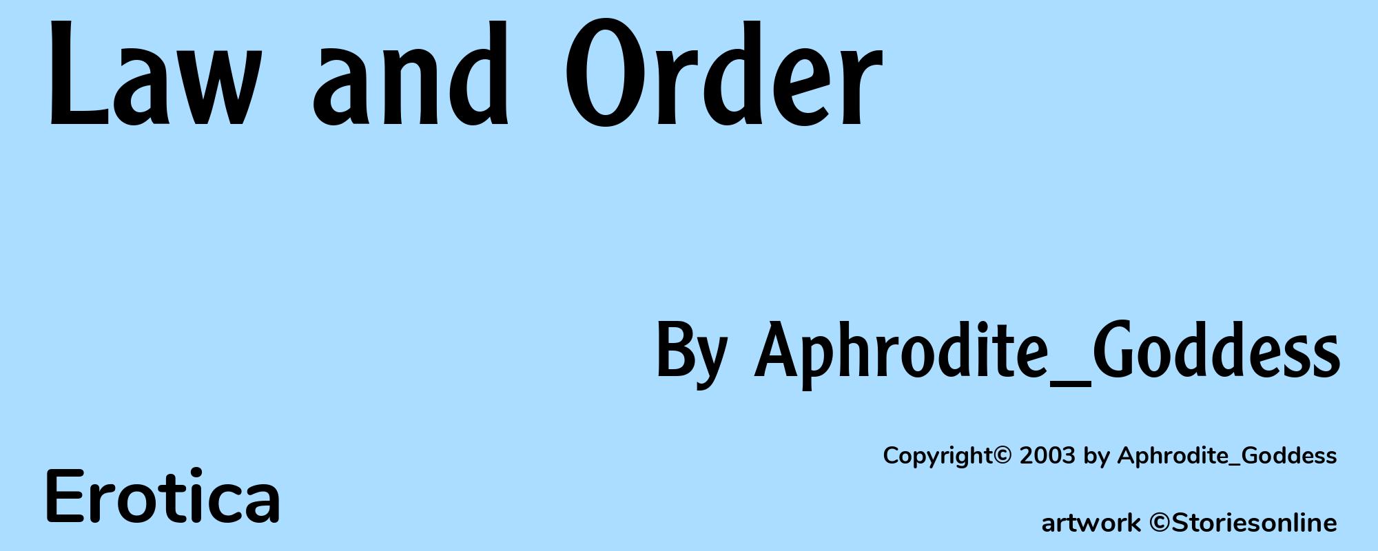 Law and Order - Cover