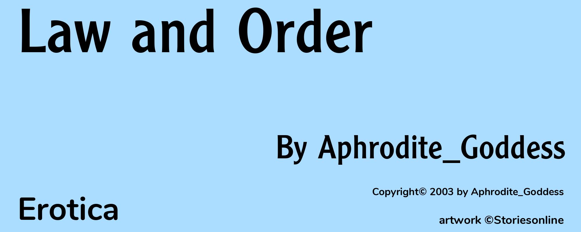 Law and Order - Cover