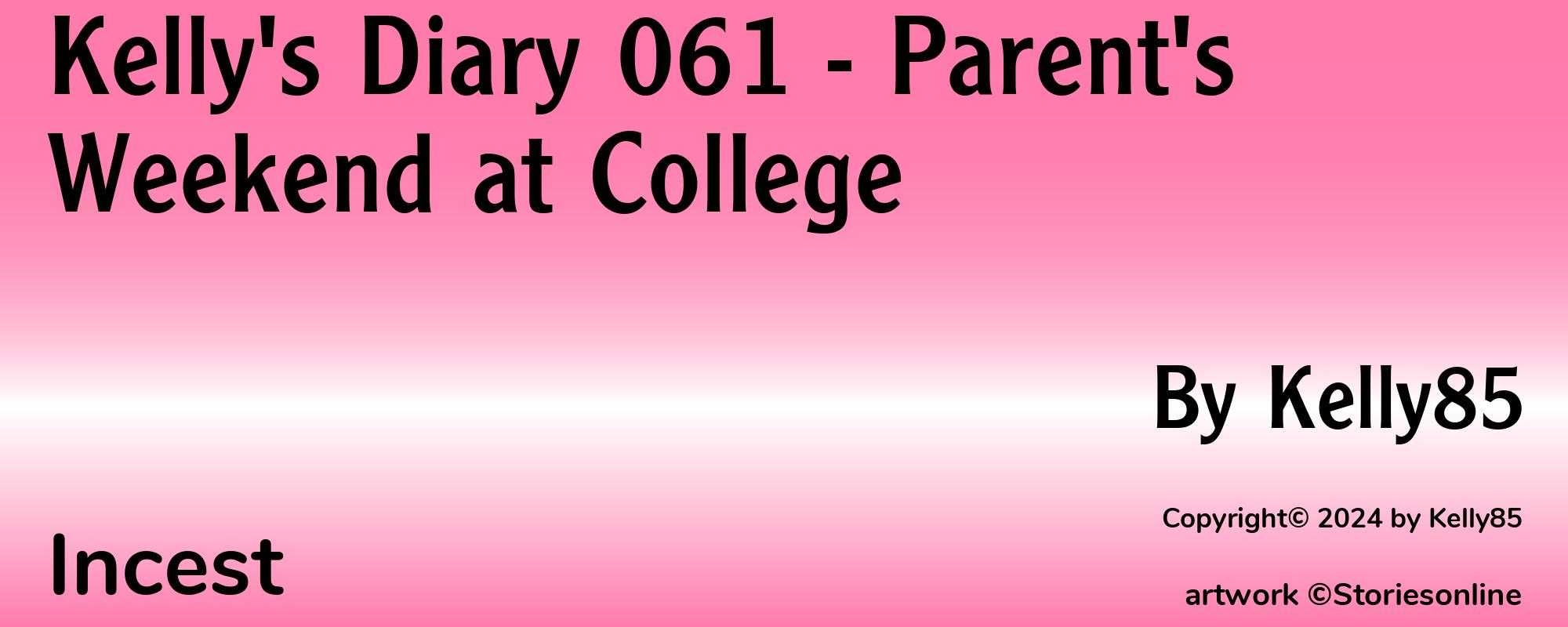 Kelly's Diary 061 - Parent's Weekend at College - Cover