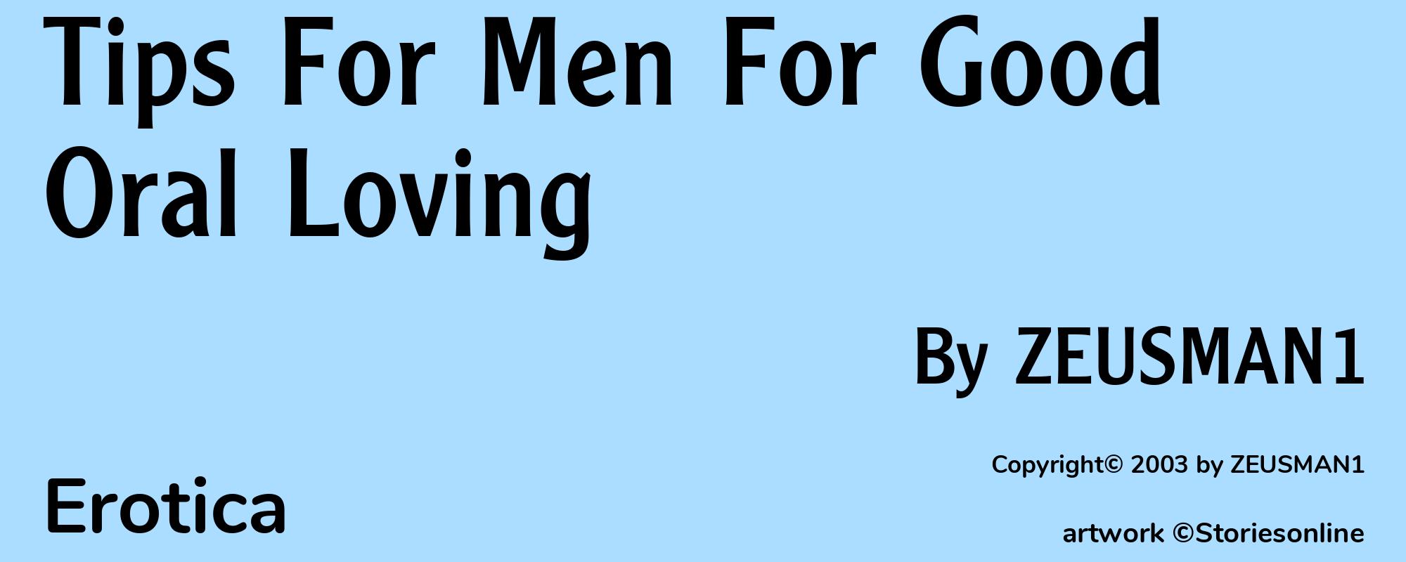 Tips For Men For Good Oral Loving - Cover