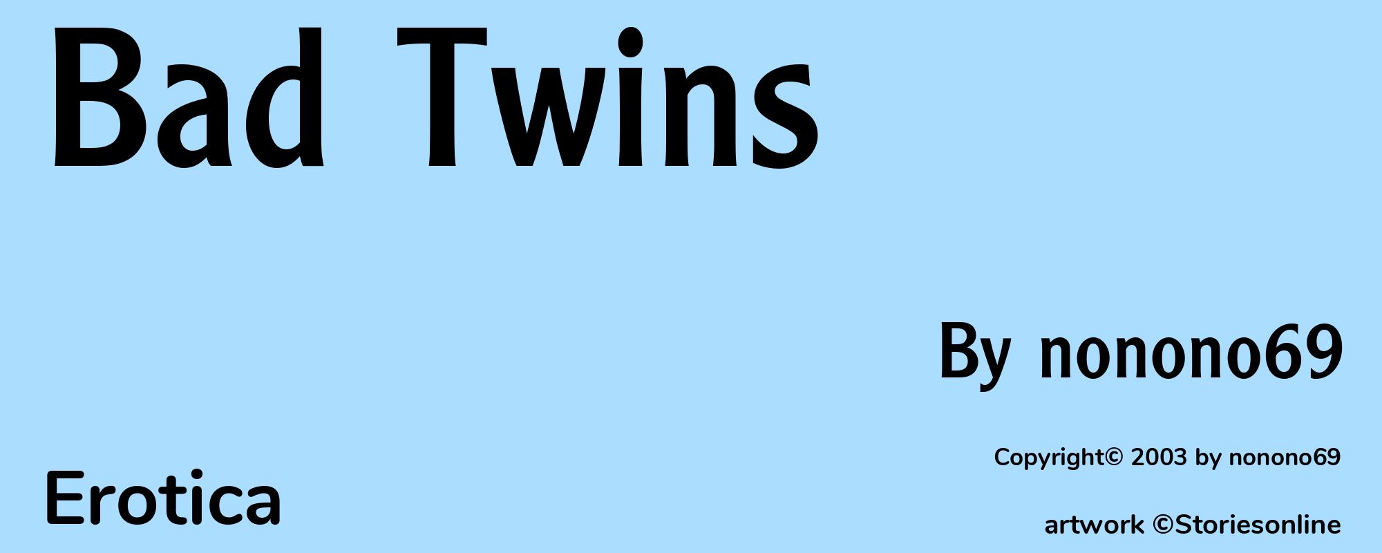 Bad Twins - Cover