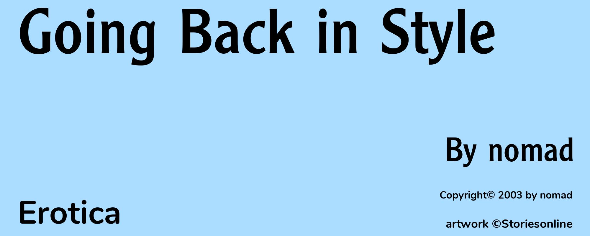 Going Back in Style - Cover