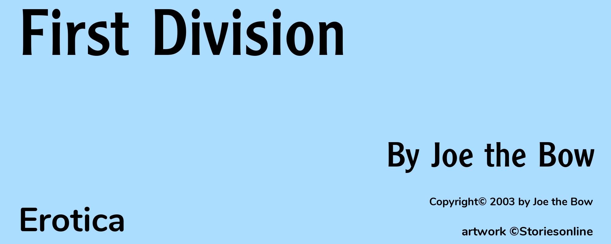 First Division - Cover