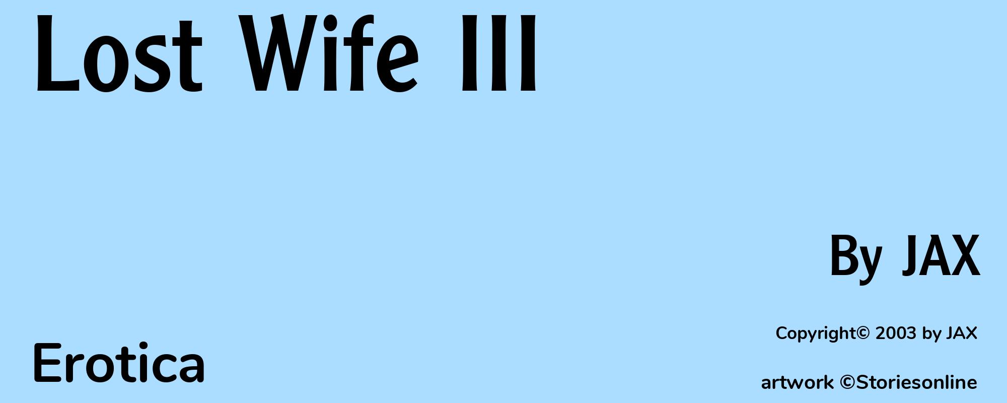 Lost Wife III - Cover