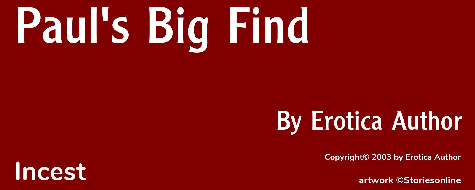 Paul's Big Find - Cover