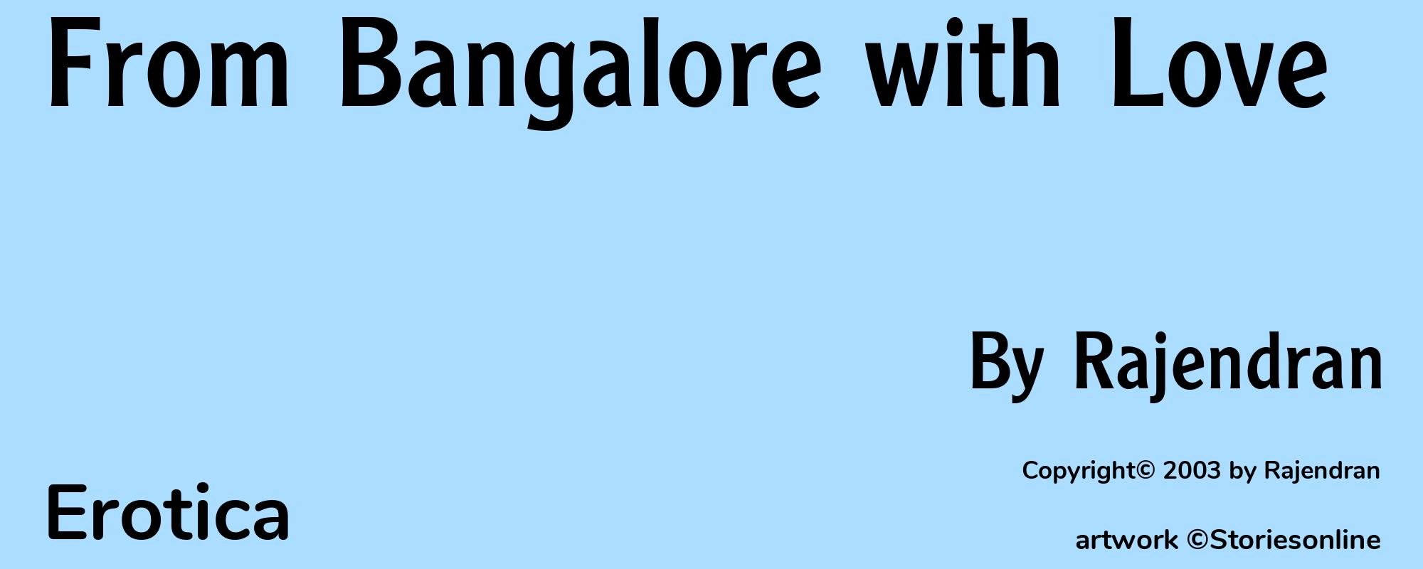 From Bangalore with Love - Cover