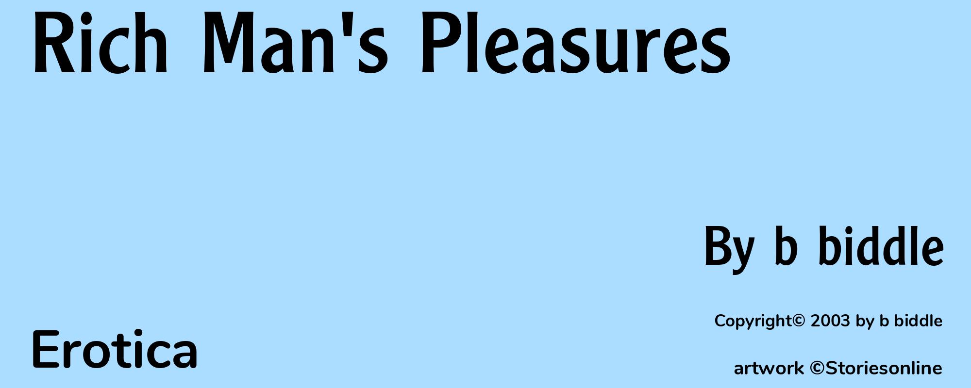 Rich Man's Pleasures - Cover