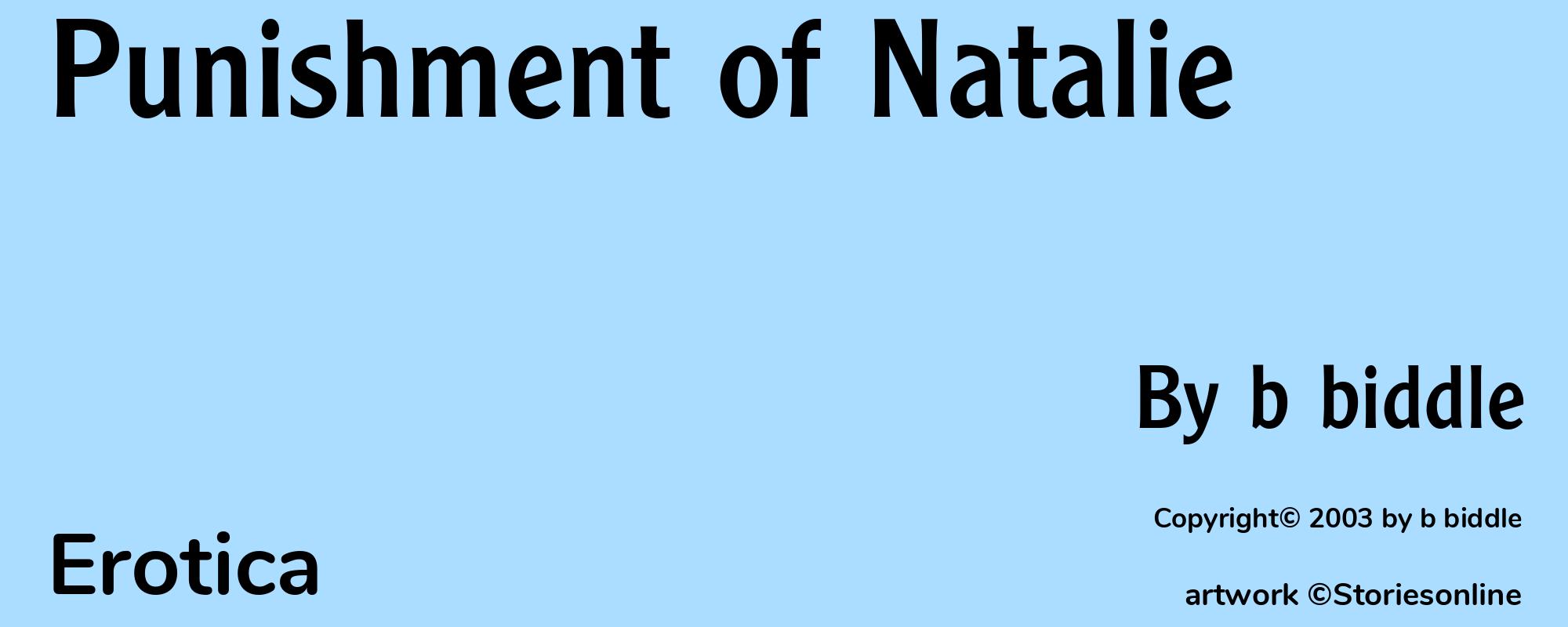 Punishment of Natalie - Cover