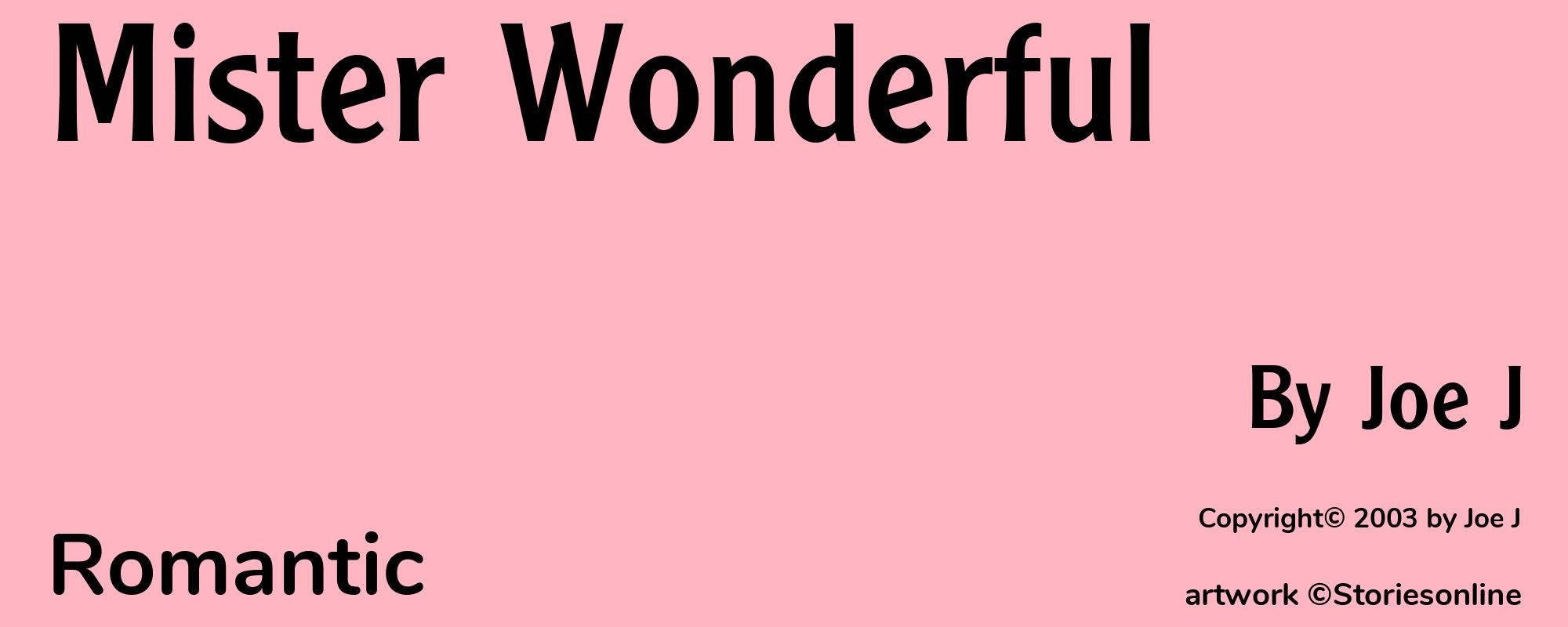 Mister Wonderful - Cover