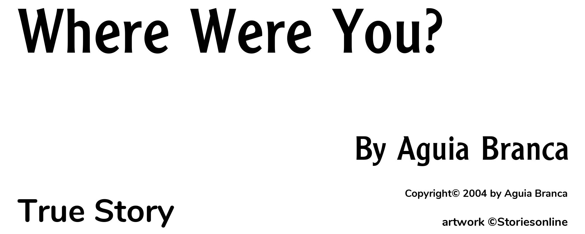 Where Were You? - Cover