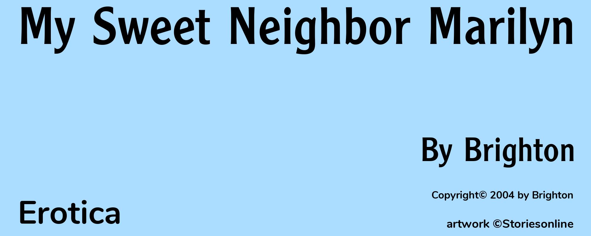 My Sweet Neighbor Marilyn - Cover