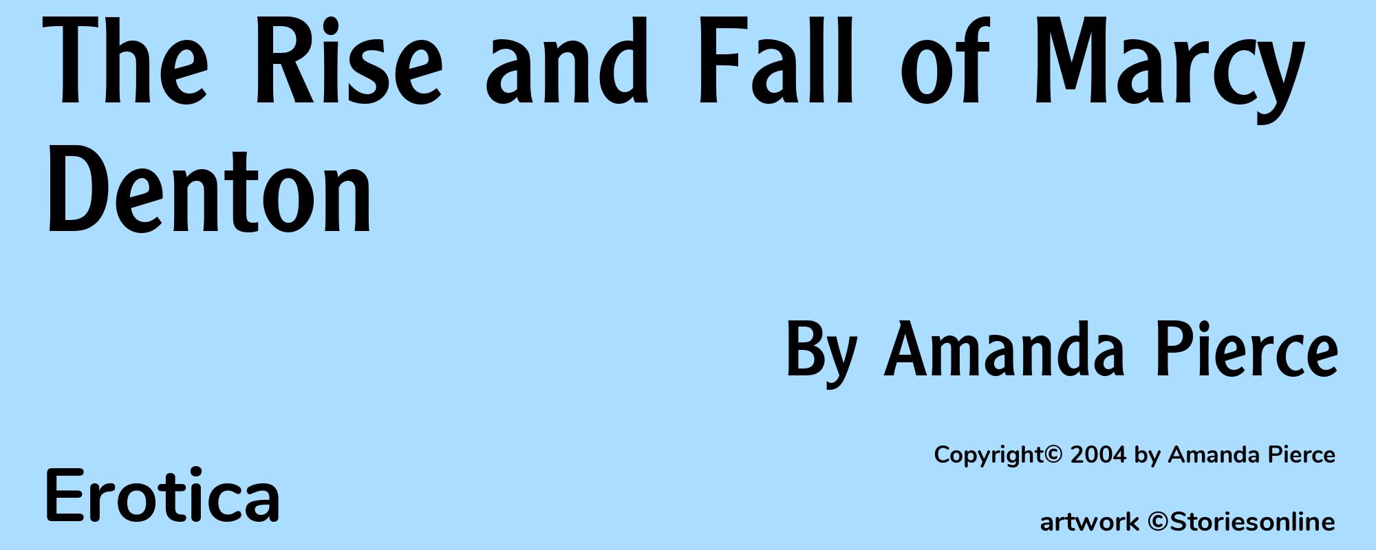 The Rise and Fall of Marcy Denton - Cover